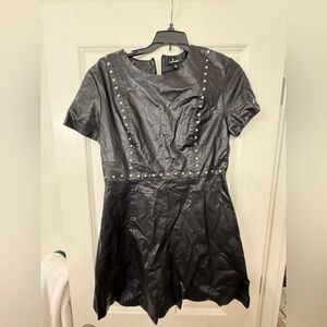 Lulu's Black Studded Mini Dress